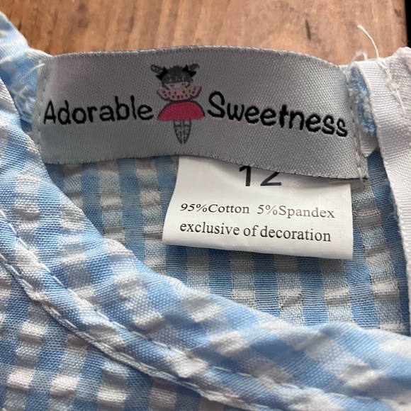 Blue and White Adorable Sweetness Cold Shoulder Sundress Size 12 - Picture 5 of 8